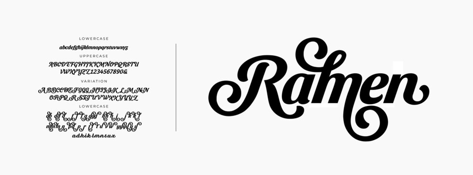 Elegant Font Uppercase Lowercase and Number. Classic Lettering Minimal Fashion Designs. Typography modern serif fonts regular decorative vintage concept. vector illustration