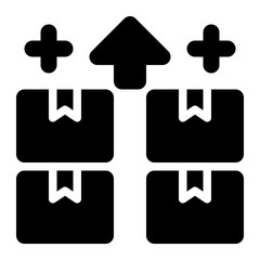 excess stock, over supply, over stock, surplus, over, logistics, product glyph solid icon