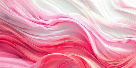 Obraz premium A soft pink and white abstract background featuring flowing fabric textures