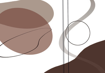 Minimalist Abstract Brown and Beige Geometric Art Background