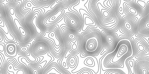 Abstract topographic contours map background. Topographic map and landscape terrain texture grid. Modern design with White background with topographic wavy pattern design. Black-white background.