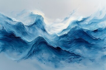 Obraz premium Ethereal, undulating seascape in shimmering tones of azure and aquamarine.