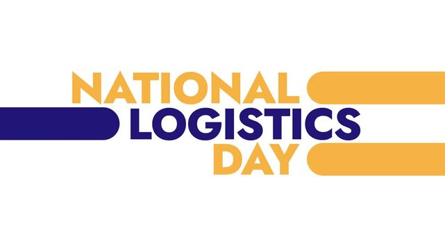 National Logistics Day colorful motion graphics seamless loopable text animation on white or black background great for celebrating national logistics day in june
