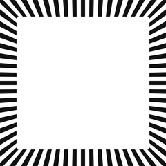 Square Sunburst Notched Border Frame Background