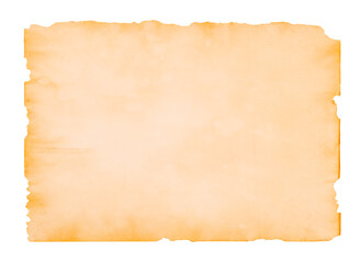 Plain yellowish brown beige grunge paper isolated on white background, Save clipping path.