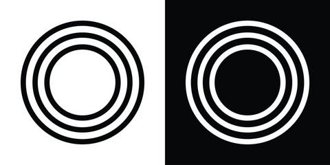 black and white circle frame icon. isolated on white background., simple vector design.