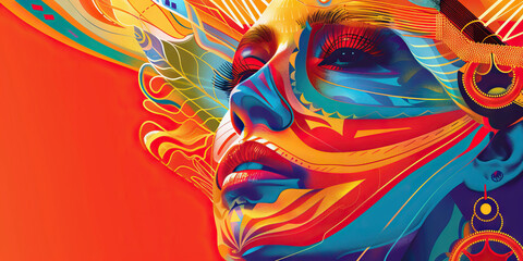 D&iacute;a de la Hispanidad: An Artistic Representation of D&iacute;a de la Hispanidad, Commemorating Hispanic Heritage.