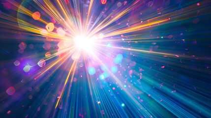 Fototapeta premium glowing light burst Realistic sun rays. colorful sun ray glow abstract shine light effect starburst sunshine glowing. Special lens flash, light effect. The flash flashes rays and searchlight.