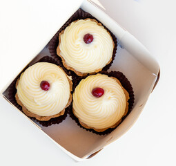 cupcakes on a white paper box