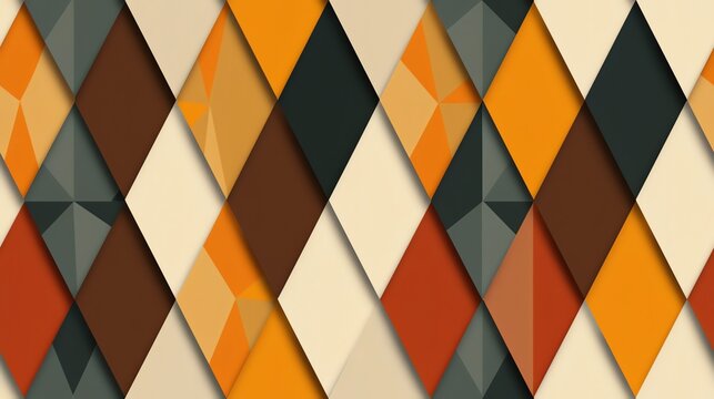 Seamless harlequin pattern with dynamic, multi-colored elements
