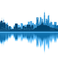 Obraz premium modern city panorama 3d illustration