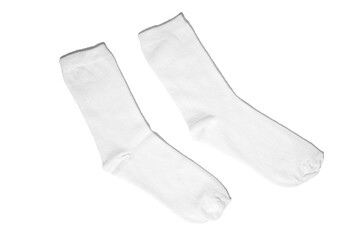 White cotton socks isolated on white background