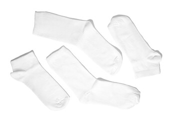 White cotton socks isolated on white background