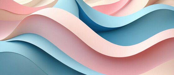 Abstract colorful wavy background texture with pink, blue, cream, and white colors. Perfect for website banner, graphic design, print, or social media.