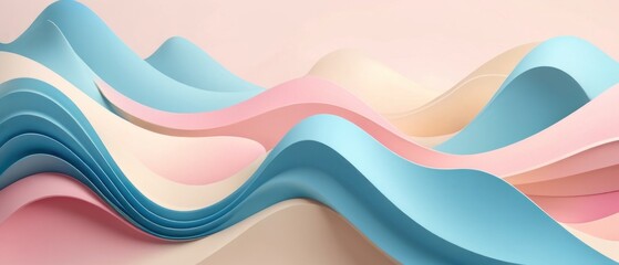 Fototapeta premium Abstract colorful wavy background texture with pink, blue, cream, and white colors. Perfect for website banner, graphic design, print, or social media.