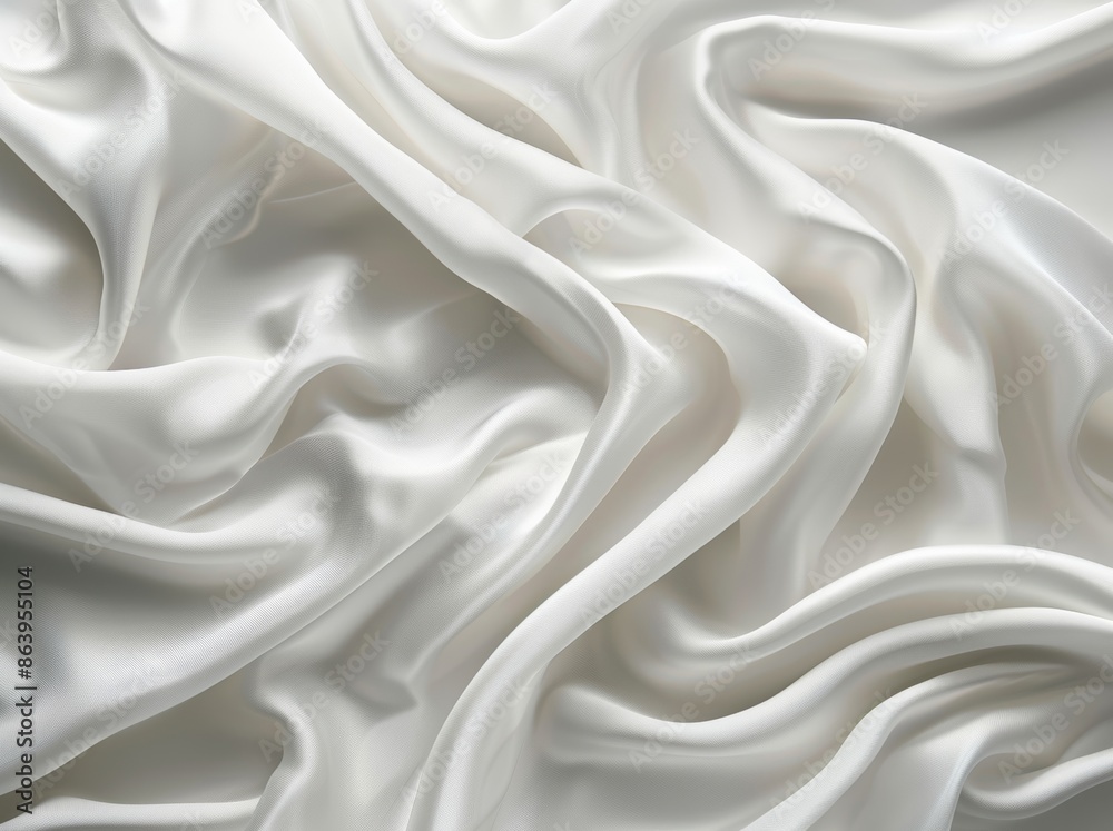 Poster decorative smooth textile curve shape background. white abstract design clean and soft fabric textur