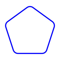 rounded corner pentagon shape icon with outline stroke