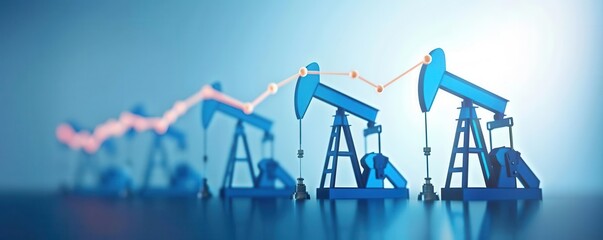 Abstract representation of oil spills forming a rising graph, oil price surge, environmental impact