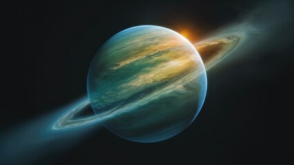 Obraz premium A striking photo of the planet uranus against a deep black background