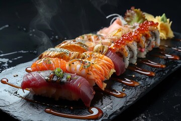 photo of a diverse sushi set