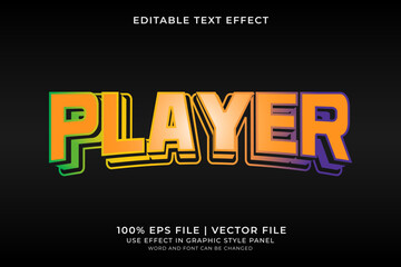 3D text effect Player editable vector, light style text effect
