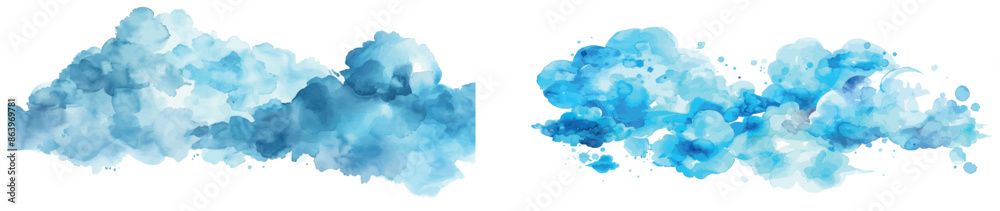 Poster an abstract splash of color painting texture on a blue background.