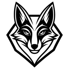 Obraz premium A fox head logo icon silhouette vector illustration.