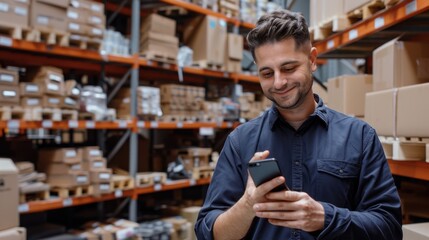 Fototapeta premium The worker in the warehouse