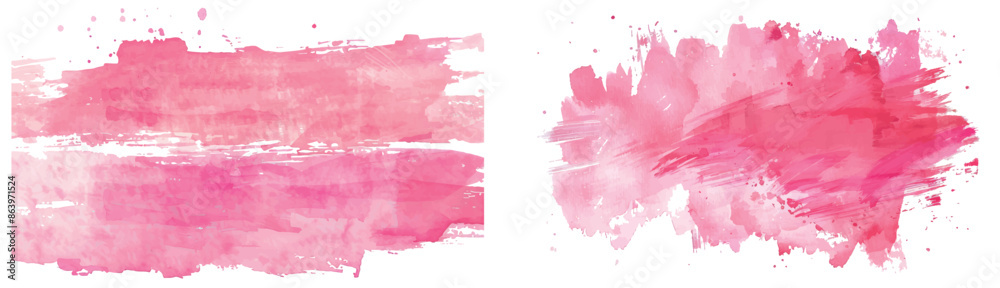Poster an isolated white background is surrounded by a handpainted pink texture.