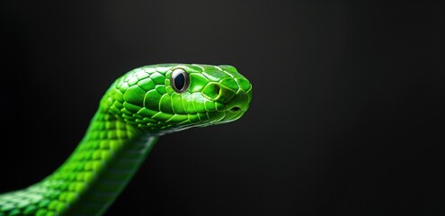 Fototapeta premium Year of the Snake 2025 Celebrations. Chinese zodiac sign featuring a green snake.
