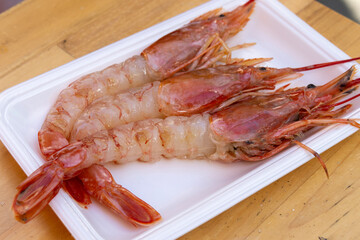 Amaebi Sashimi on the plate