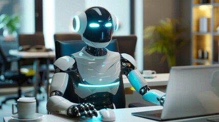 Fototapeta premium AI-powered help desk, no human