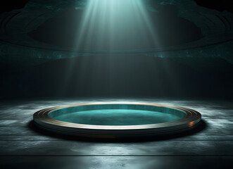 Product Advertising Stand Exhibition Podium On Nature Background