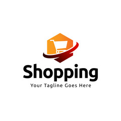 Shopping store logo design vector