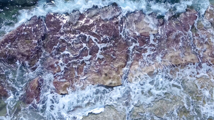 Patterns of movement of water in the pool.