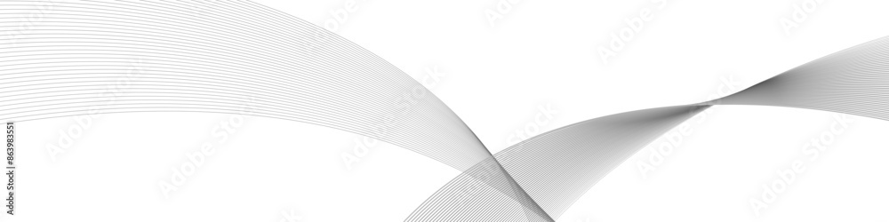 Poster Vector lines background. Black and white abstract lines. Sound waves on transparent background for your design. Vector EPS 10
