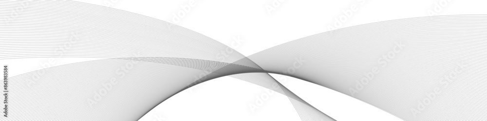 Poster Vector lines background. Black and white abstract lines. Sound waves on transparent background for your design. Vector EPS 10
