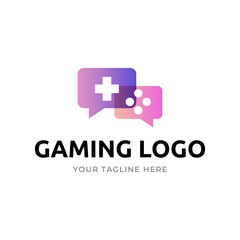 Obraz premium Game console and video games stick logo design template