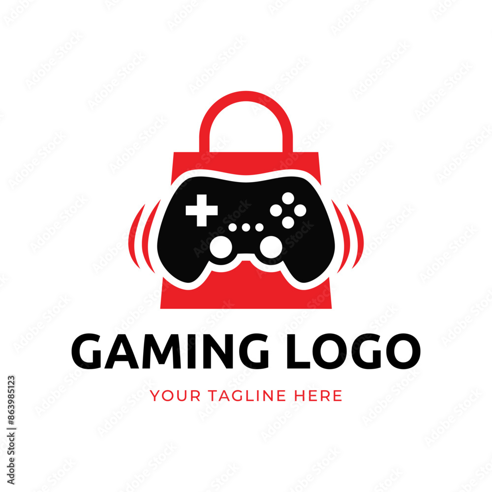 Canvas Prints Game console and video games stick logo design template