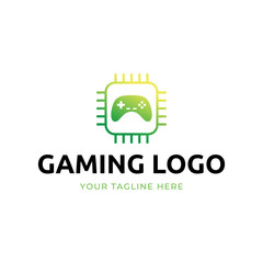 Fototapeta premium Game console and video games stick logo design template