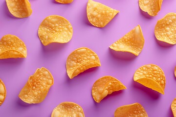 chips pattern on purple background