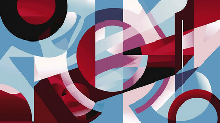 Maroon and Sky blue Constructivism art background