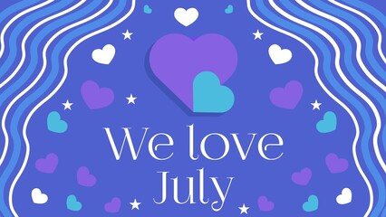 We love July greeting card web banner design illustration