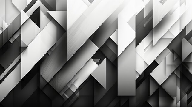 Abstract geometric background with black and white triangles and rectangles.  vector