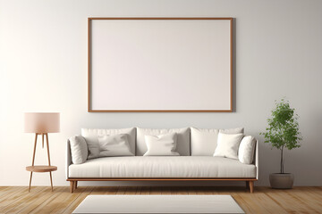Home Interiors - Living Room - Blank Wall Art Mockup - Generative AI
