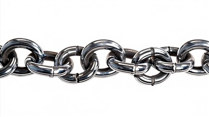 "Link by Link: Photo of a Chain on a White Background"