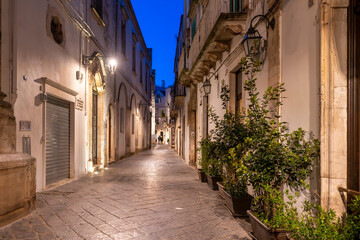 The Martina Franca City street night view in Italy