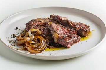 Tender Cast Iron Steak and Roasted Shallots