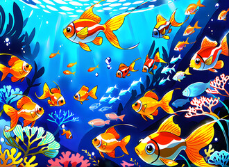 Naklejka premium 구피 generative ai