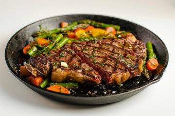 Flavorful Porterhouse Steak and Vibrant Roasted Bell Peppers
